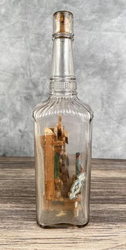 Carl Worner Folk Art Saloon Bottle Whimsy
