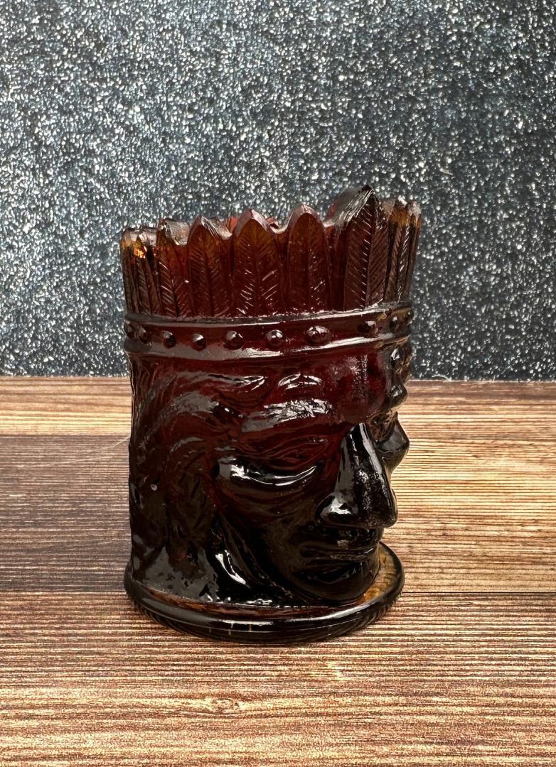 St. Clair Glass Indian Chief Toothpick Holder