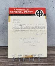 American National Party Letter Schmitz Dan Burros