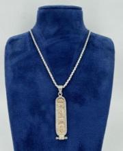 Sterling Egyptian Cartouche Necklace