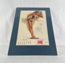 1952 Ted Withers Pin Up Calendar Sheet