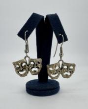 Sterling Silver Theatre Mask Earrings