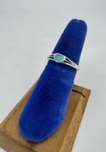 Sterling Silver Turquoise Inlaid Heart Ring