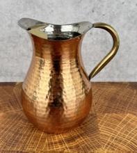 Hammered Copper Water Pitcher