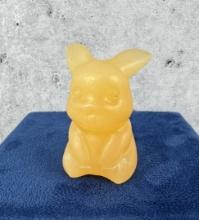 Carved Yellow Calcite Pikachu Pokemon Figure