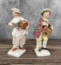 KPM Porcelain Girl & Boy Figurines Germany