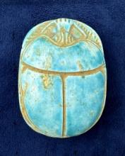 Ancient Faience Pottery Egyptian Scarab