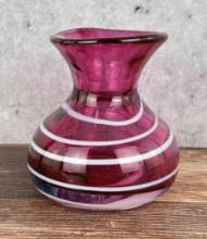 Cranberry Blown Art Glass Vase