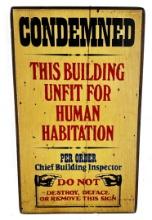 Building Condemned Wood Novelty Sign
