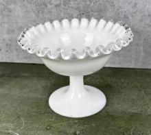 Fenton Glass Silvercrest Footed Bowl