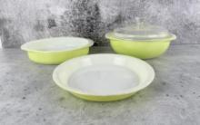 Collection of Pyrex Lime Green Casseroles