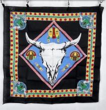 Vintage Buffalo Skull Bandana Handkerchief