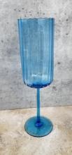 Mid Century Empoli Blue Glass Vase