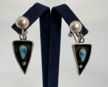 Navajo Sterling Silver Turquoise Earrings