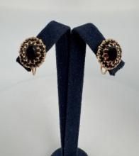 10k Gold Garnet Earrings