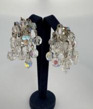Aurora Borealis Rhinestone Costume Earrings