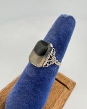 Sterling Silver Montana Moss Agate Ring