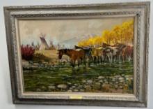 Jack Roberts The Horse Herd Oil Painting