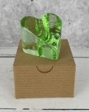 Fire & Light Recycled Glass Heart Paperweight