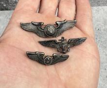 WW2 Collection of Sterling Silver Pilot Wings
