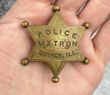 Antique Police Matron Quincy Illinois Badge