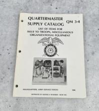 WWII Quartermaster Supply Catalog QM 3-4 Reprint