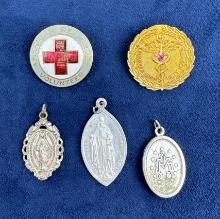 American Red Cross Religious Pins Medals