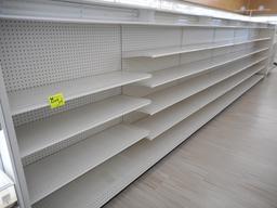24 FT 2-SIDED WHITE SHELVING WITH NO END CAP (PRICED PER FOOT) 60 INCHES TA
