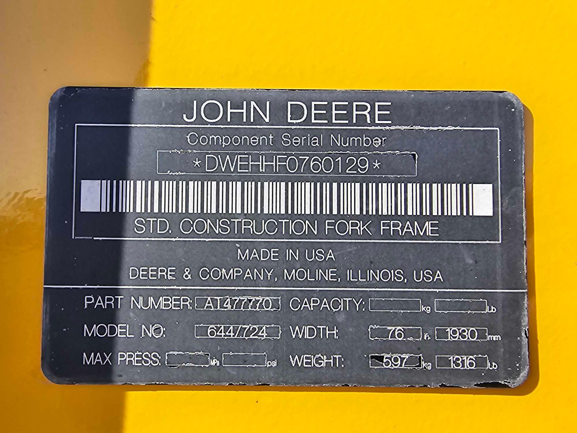 John Deere 644/744 76 Inch Forks