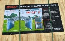New! DIGGIT 20’x 30’ Metal Garage Carport Shed