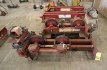 LOT OF TANK ROLL UNITS (4): (1) drive unit, (1) Idler unit & (2) bases without rolls