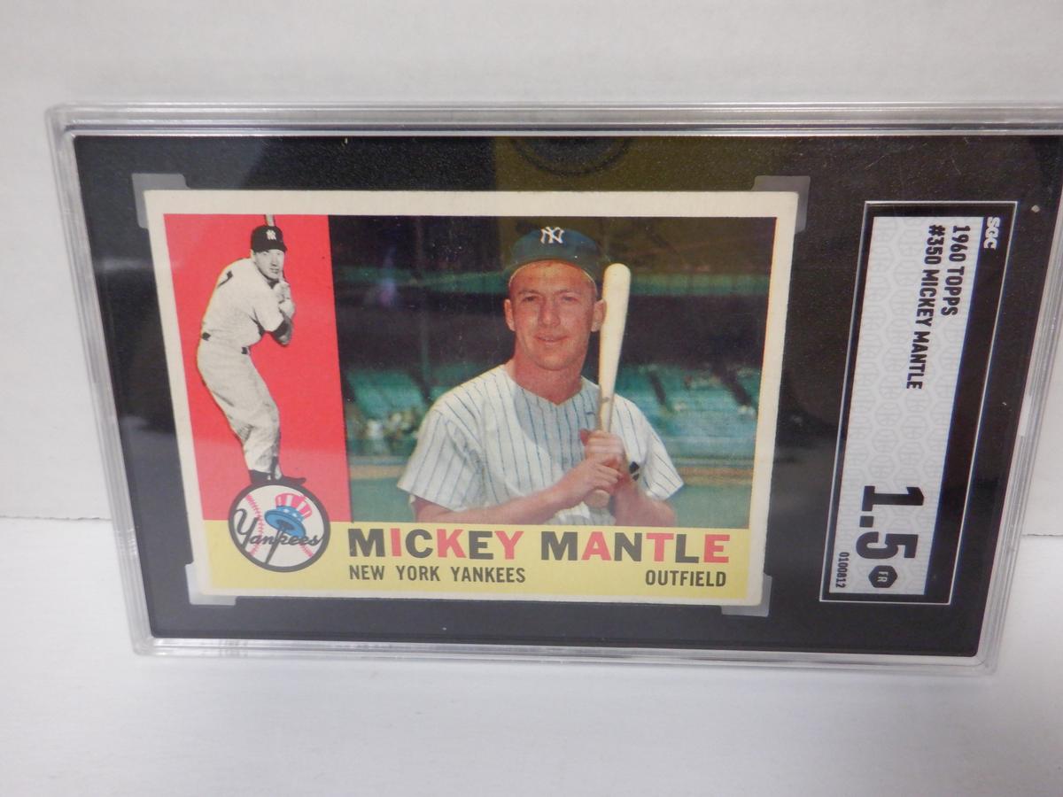 1960 TOPPS MICKEY MANTLE #350 SGC 1.5 LOOKS NICER!