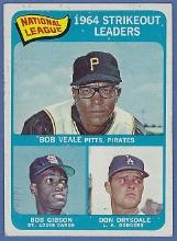1965 Topps #12 Strikeout Leaders Bob Gibson Don Drysdale