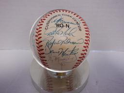 1980'S CHICAGO CUBS SIGNED BASEBALL. BILLY WILLIAMS, GREG MADDUX, L SMITH, R PALMEIRO & OTHERS