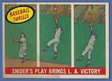 Nice 1959 Topps #468 Duke Snider Baseball Thrills Los Angeles Dodgers