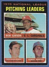 1971 Topps #70 Pitching Leaders Bob Gibson Gaylord Perry Fergie Jenkins