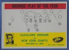 1964 Philadelphia #42 Cleveland Browns Play Card
