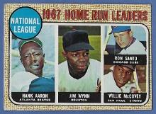 1968 Topps #5 Home Run Leaders Hank Aaron Willie McCovey Ron Santo