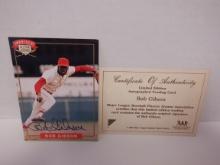 BOB GIBSON SIGNED AUTO CARD W/COA