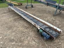16” Wide X 23’ Long Incline Adjustable Belt Conveyor