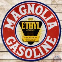 Magnolia Ethyl Gasoline 30" DS Porcelain Sign w/ Logo