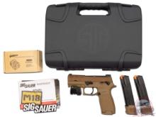 Sig Sauer P320 M18 Semi-Automatic 9mm Pistol in Original Case with Laspur Green Laser