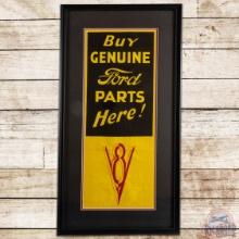 Buy Genuine Ford Parts Here! Framed Advertising Poster w/ V8 Logo