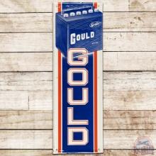 Gould Batteries Embossed Vertical SS Tin Sign w/ Logo