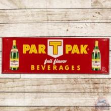 1952 Par T Pak Full Flavor Beverages Embossed SS Tin Sign w/ Bottles