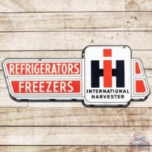 Scarce IH International Harvester Refrigerators Freezers Die Cut DS Porcelain Sign
