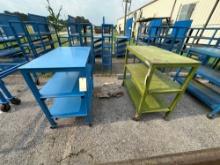Lot of 2: Heavy Duty Metal Tables 48? X 27? X 46? on casters