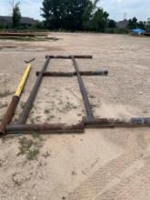 LOT: Pipe Holders with Upright Posts: 2 Base with 6 Poles plus 2 extra. See Photo