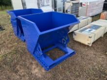 Blue Forklift Dump Hopper