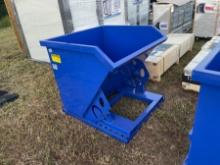 Blue Forklift Dump Hopper